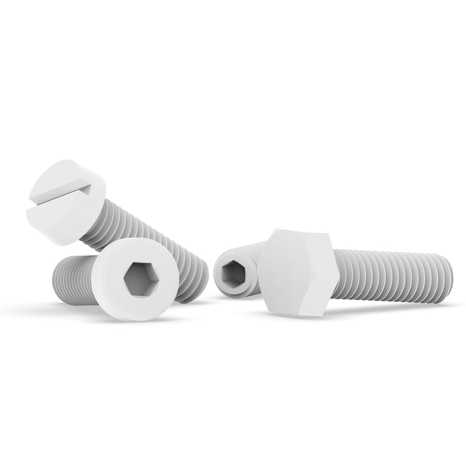 Polypropylene (PP) Custom Manufactured Screws