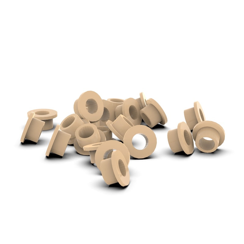 Polyether Ether Ketone (PEEK) Custom Manufactured Flanged Bushings